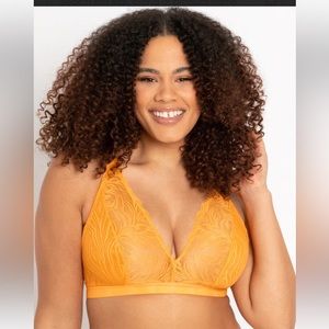 NWT Curvy Kate Bralette (32 G/H) and Undies (XS) set in Mango